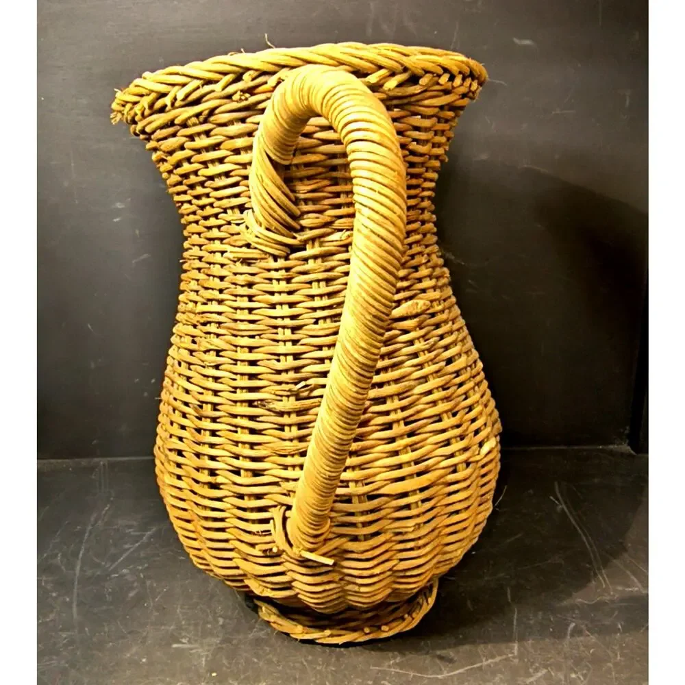 1833.  Vintage Style Woven Wicker Pitcher